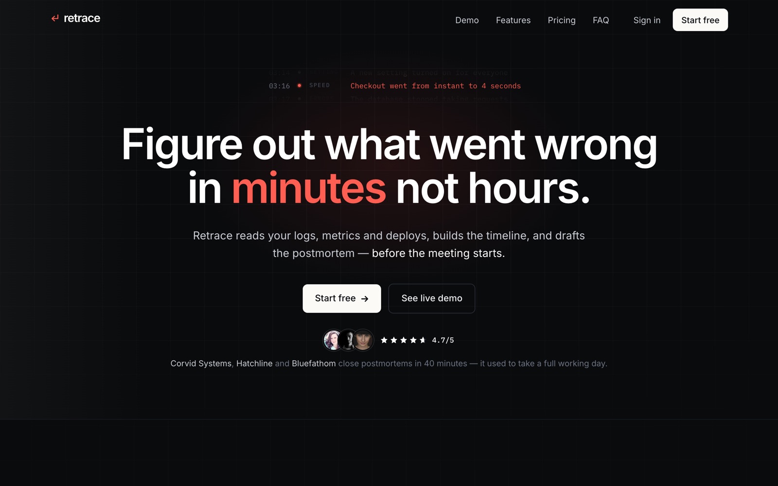 Retrace — screenshot